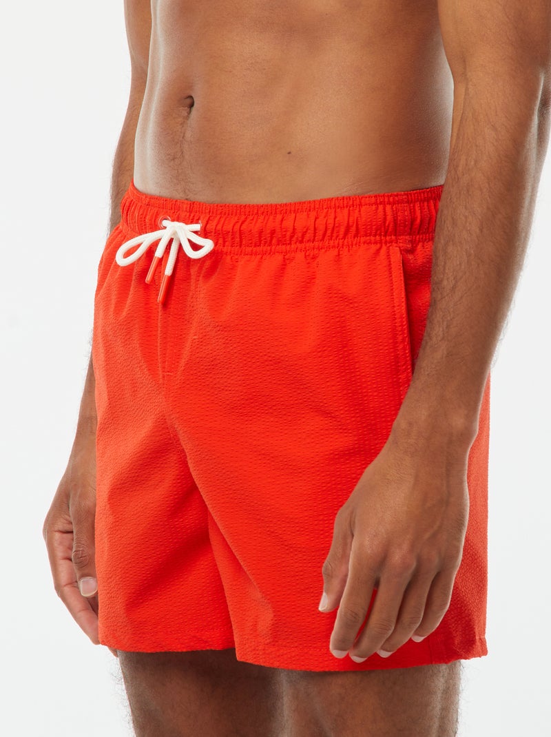 Zwemshort van reliëfstof ROOD - Kiabi